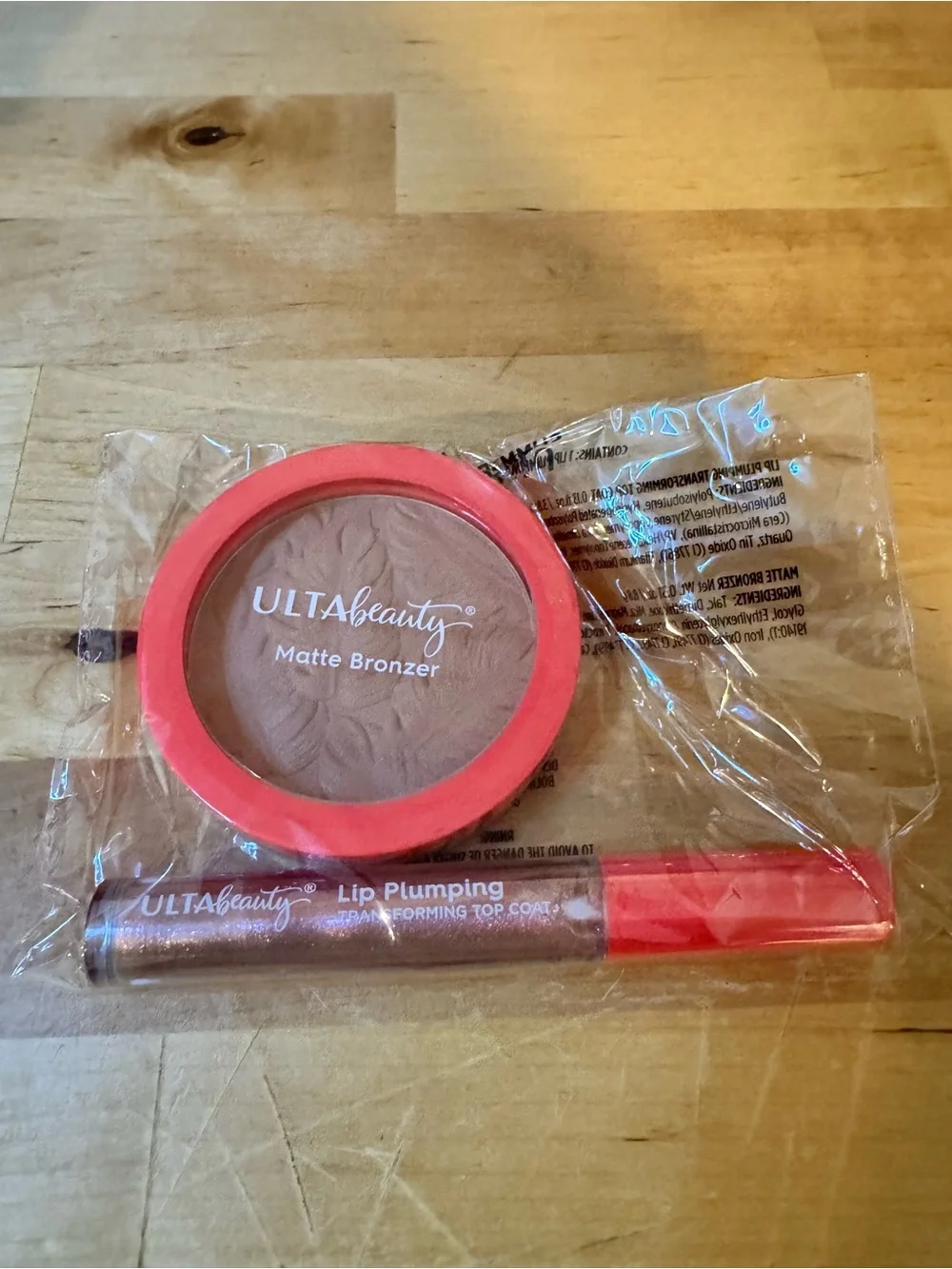Ulta Beauty Matte Bronzer & Lip Plumping Top Coat - Coral Pink